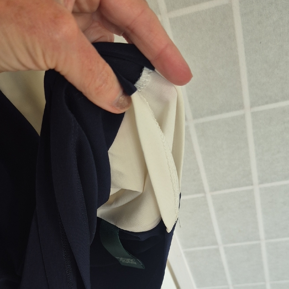 Ralph Lauren Navy and Cream Long Sleeve Dress - Picture 11 of 11